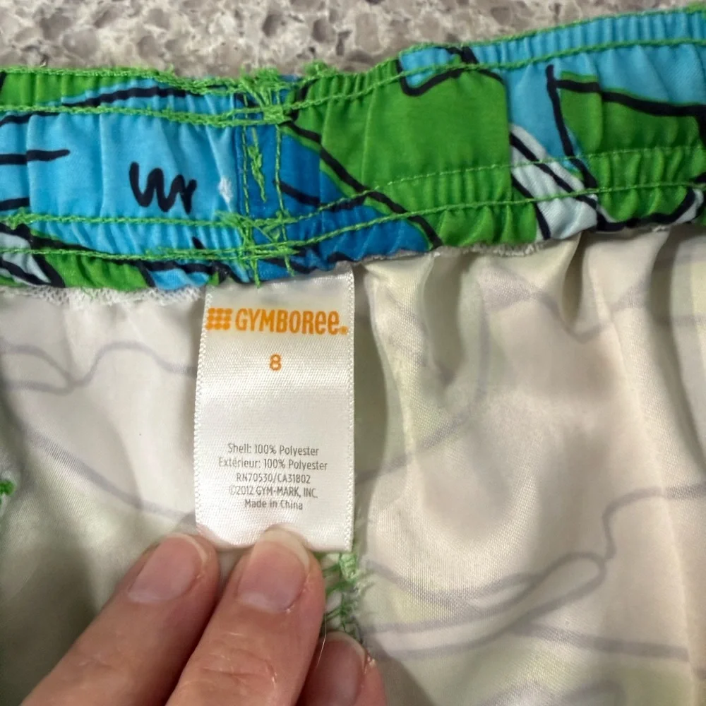 Gymboree Green and Blue Shark Swim Trunks